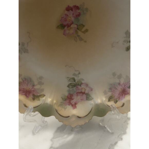 Antique Scalloped Porcelain Plate Carlsbad 1880s Moritz Zdekauer M Z Austria 10” - Picture 6 of 9